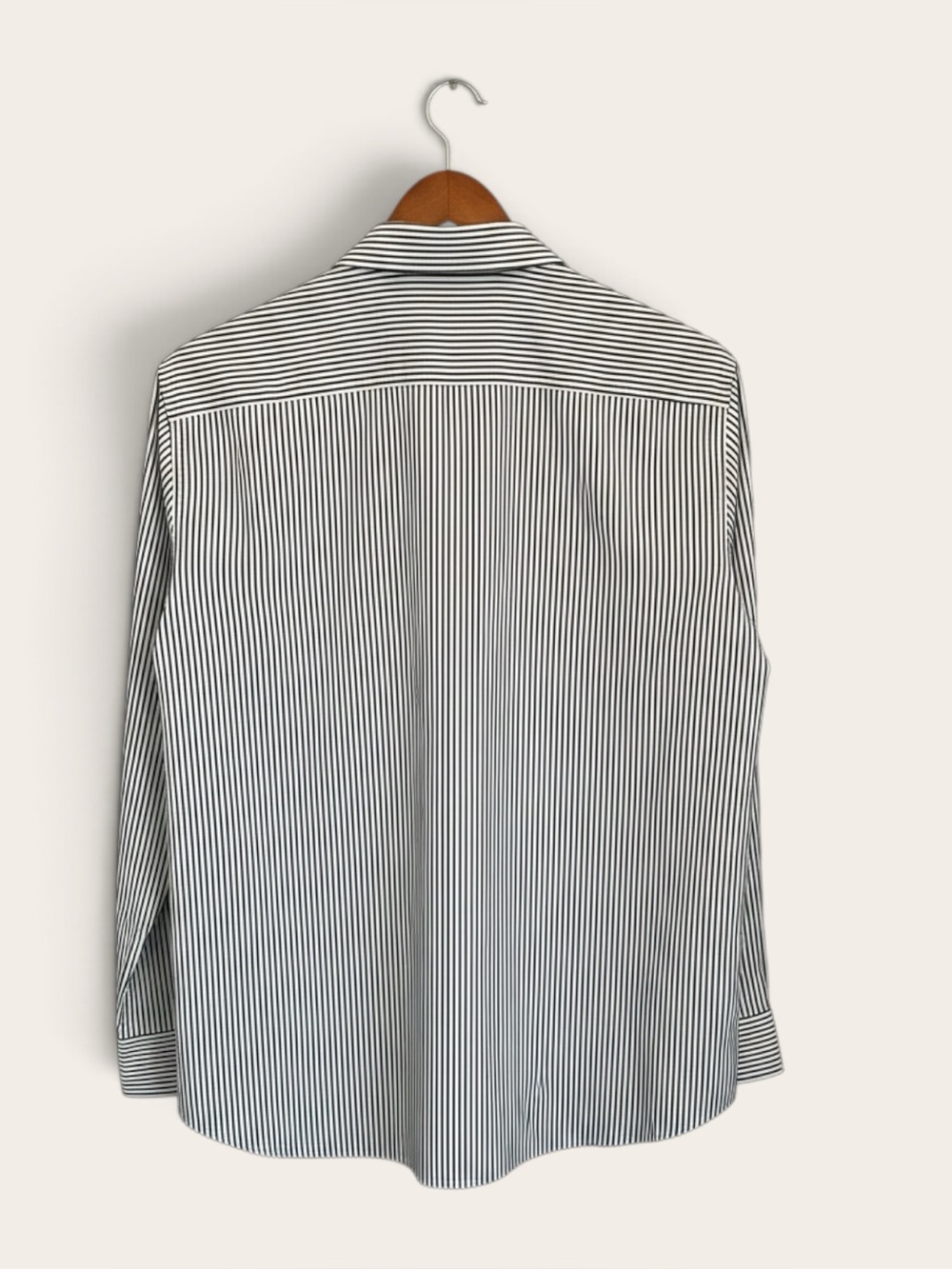 Jones New York Signature Non-Iron Striped Button Down Shirt Charcoal White L - Picture 3 of 9